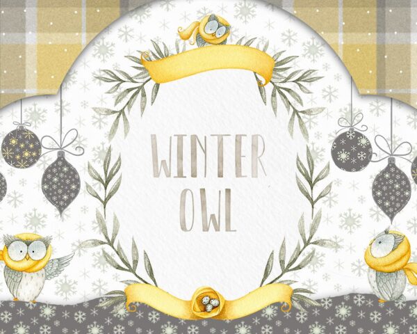 owl Christmas graphics collection